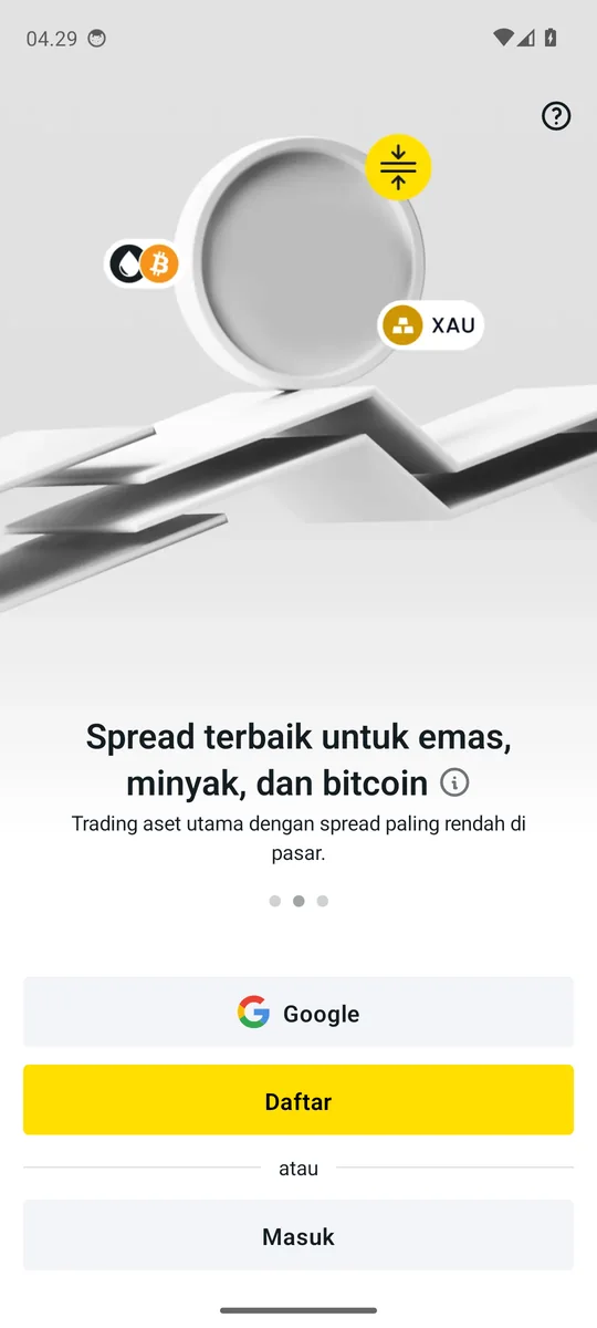 Slide intro kedua aplikasi Exness Trade