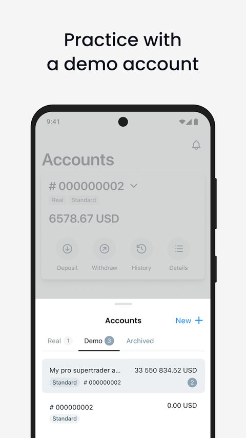 Tangkapan layar aplikasi Exness Trade